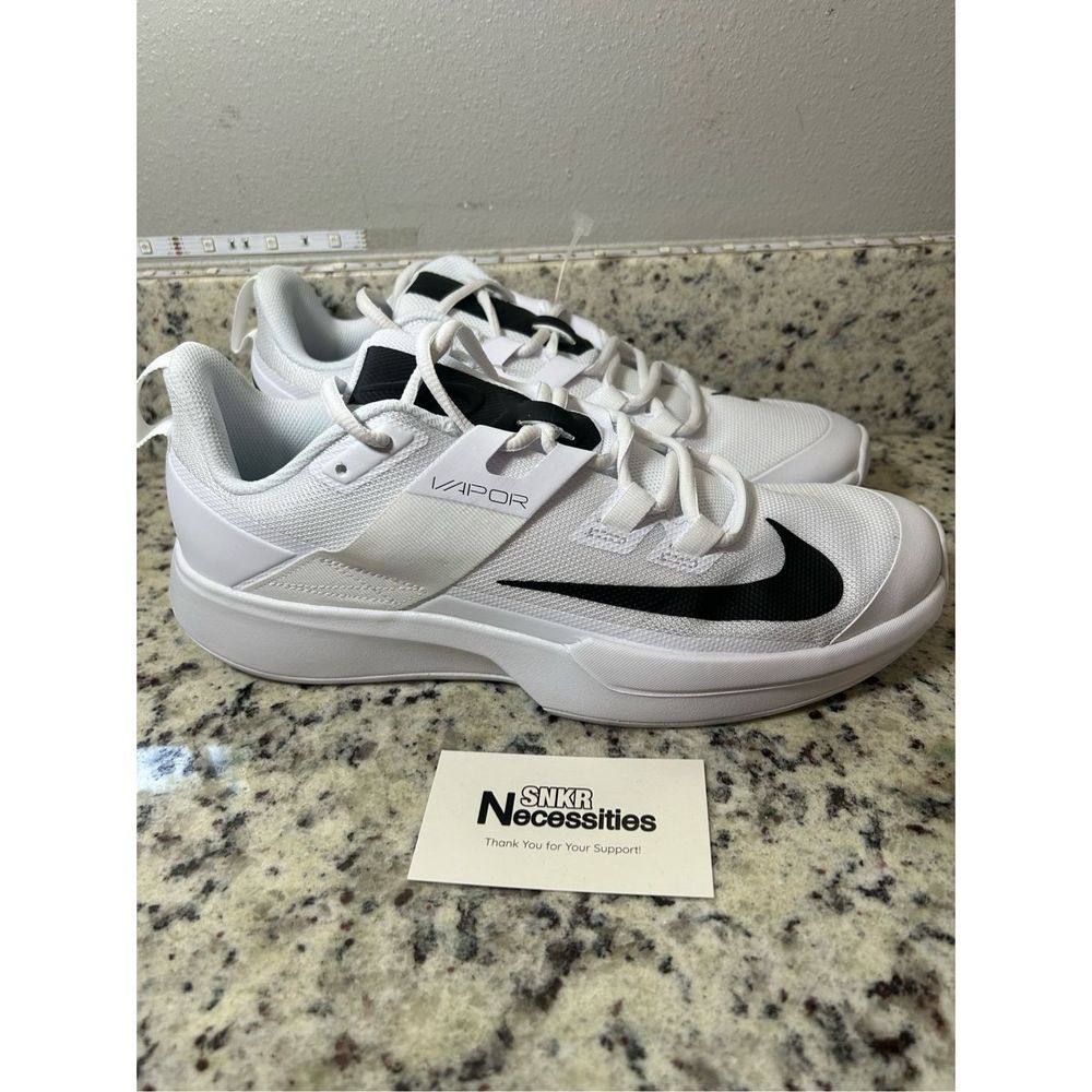 NEW Nike Mens Vapor Lite HC Athletic Shoes White DC3432-125 Tennis Low Top 9.5M